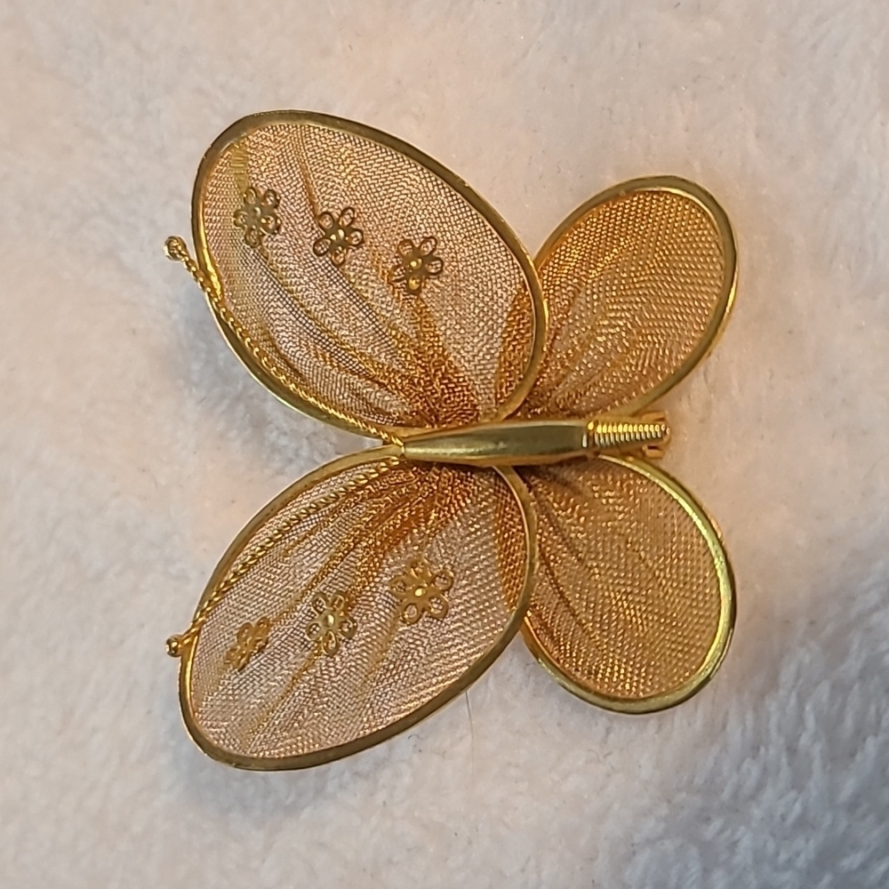Vintage gold tone butterfly